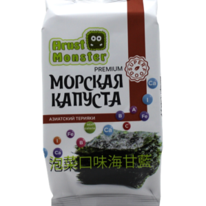 Морская капуста Hrust Monster обжаренная в кунжутном масле со вкусом Терияки, 5г 4шт